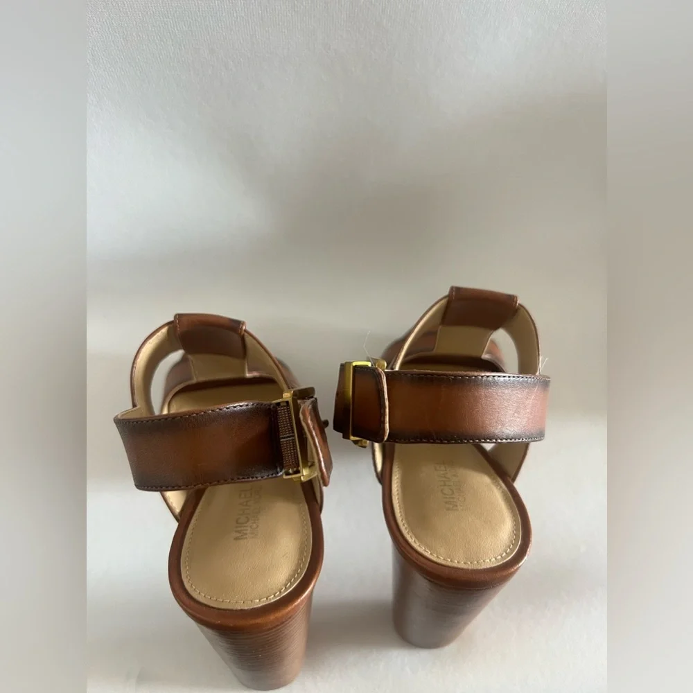 MK Becker Burnished Leather Platform Sandal